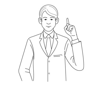 Beyaz arka plan üzerinde vektör illüstrasyon izole iş adamı 