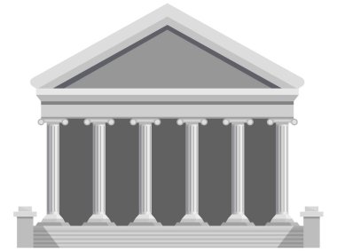 Mahkeme Salonu Önü bina simgesini izole etti. vektör çizimi tasarımı