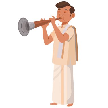 Hint Shehnai oynatıcısının vektör çizimi
