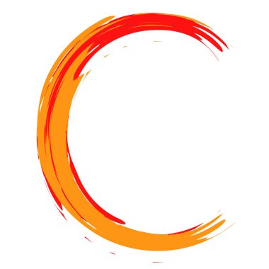 C harfi, beyaz arkaplanda alfabe harfi, vektör illüstrasyonu 