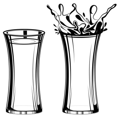 Beyaz arkaplanda Süt Gözlüklerinin vektör kümesi