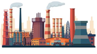 Oil refinery icon, vector illustration 