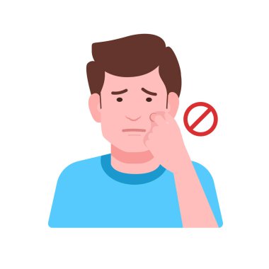 Yüzüne dokunmayı bırak, tıbbi konsept.