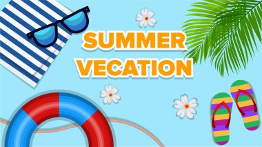 Yaz tatili geçmişi. Tropik yapraklar. vektör illüstrasyonu