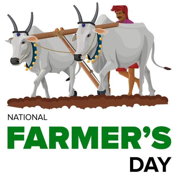 stock vector Happy Farmers Day. Farmers Day poster, Indian Farmer working in agriculture field