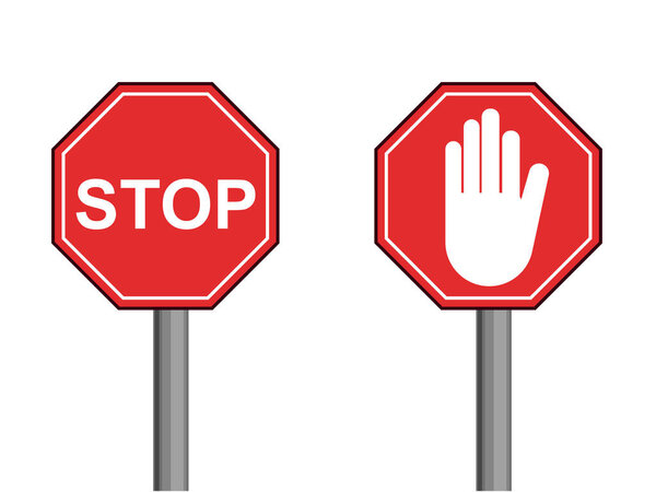 stop signs icons set on white background