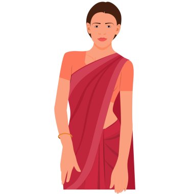 saree indian karakter vektörü kadın 