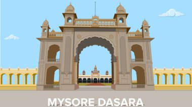 Mysore palace dasara festival, Entrance Gate to Mysore Palace, Amba Vilas Palace Mysuru, Karnataka  clipart