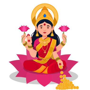 Tanrıça Lakshmi, Hint festivali Dhanteras, Tanrıça Laxmi ile altın paralarla dolu.