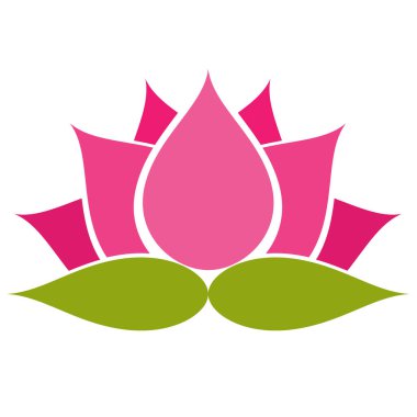 Lotus logosu ya da ikon tasarımı, çiçek ikonu tasarımı. Modern Renkli Lotus Çiçek Logosu