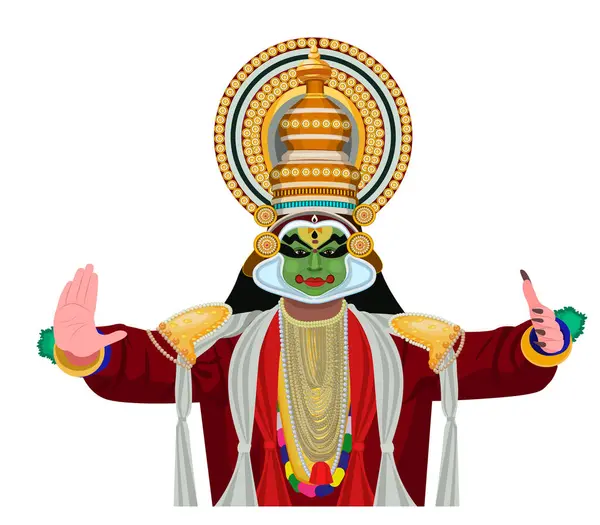 Kathakali Dans Yüzü, klasik Hint dansının geleneksel biçimi, Kerala geleneksel halk dansı kathakali, Kerala festivali Kathakali yüzüyle mutlu bir şekilde devam ediyor.