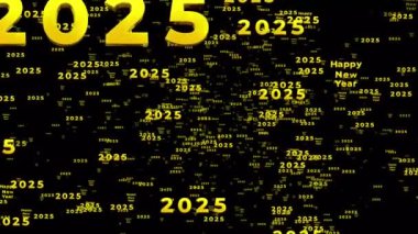 Mutlu yıllar 2025 kutlama animasyonu, Mutlu yeni yıl kutlamaları arka plan animasyonu, Mutlu yıllar 2025 diyen animasyon metni