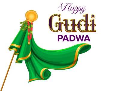 Happy Gudi Padwa, celebration of indian festival, vector illustration clipart