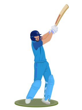 Kriket oyuncusu vurucu, Sports vektör illüstrasyonu