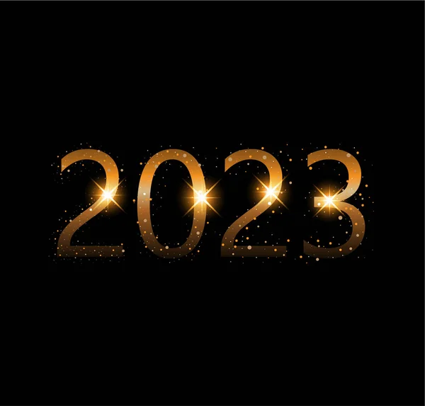 2023 Φωτεινά Αστέρια Χρυσαφί Εφέ Εικονογράφηση Διανύσματος — Διανυσματικό Αρχείο