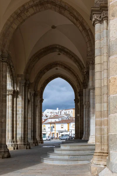 Gatuvy Över Antik Stad Evora Portugal Stockfoto