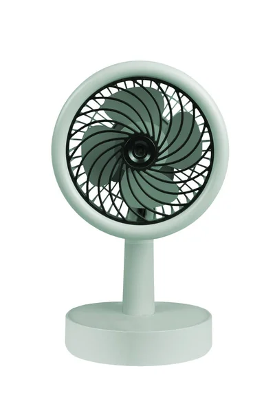 Mini Electric Table Fan White Blackground Imagens Royalty-Free