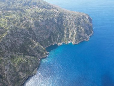 İsrail 'in kuzeyindeki Akdeniz adasının havadan görünüşü.