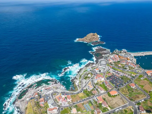 stock image aerial view of the coast of the island of madeira in portugal
