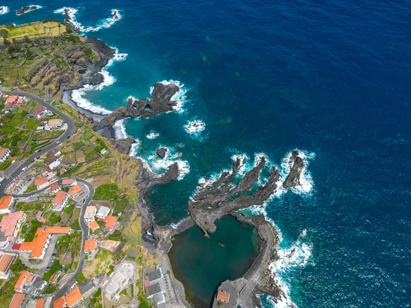 Vista Aérea Del Hermoso Mar Isla Costa Mediterránea Norte Del — Foto de Stock