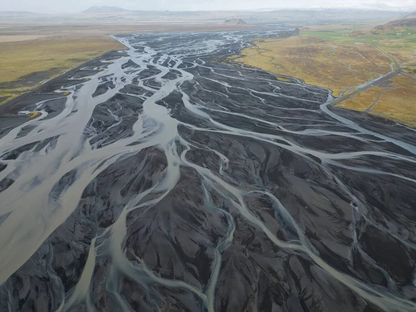 stock image aerial view of the river in the mountains