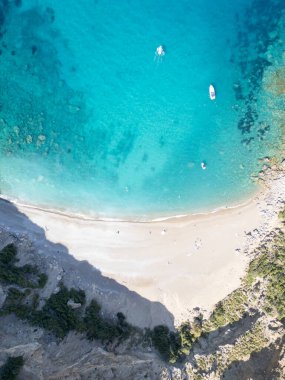 Mallorca 'da sahili olan güzel deniz manzarası, İspanya