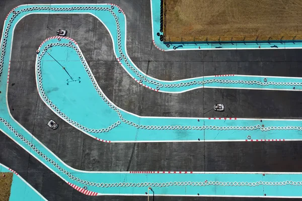 Luftaufnahme Der Kart Rennstrecke Blick Auf Die Kartbahn Oben Speedway — Stockfoto