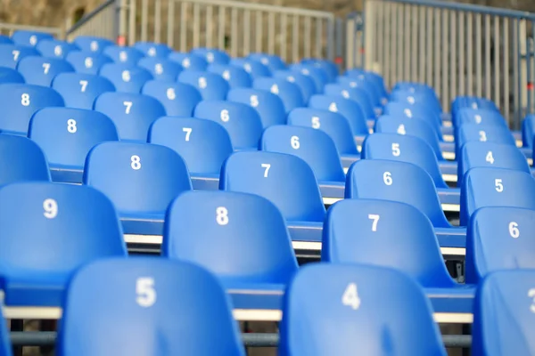 View Empty Seats Numbers Stands Arena Stands Waiting Crowds Fans — Stock Photo, Image