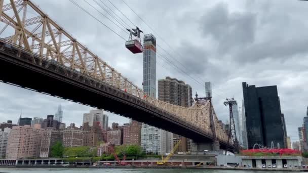 New York Usa Mei 2021 Video Van Een Kabelbaan Naar — Stockvideo