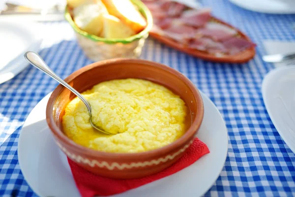 Traditional Rustic Treat Montenegro Kachamak Kachemak Corn Porridge Mixed Crushed — Foto Stock