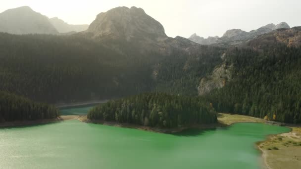 Vue Aérienne Imprenable Sur Lac Black Dans Parc National Durmitor — Video