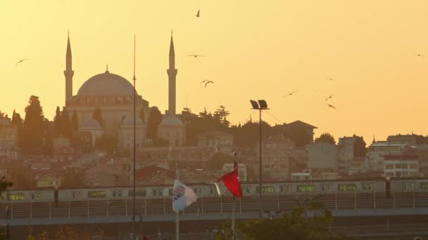 Istambul Turquia Agosto 2023 Vista Deslumbrante Pôr Sol Aterro Baía — Vídeo de Stock
