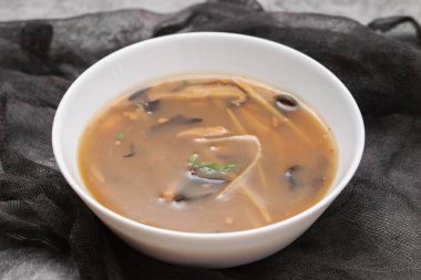 Traditional Japanese hot and sour soup cooked. Asian cuisine