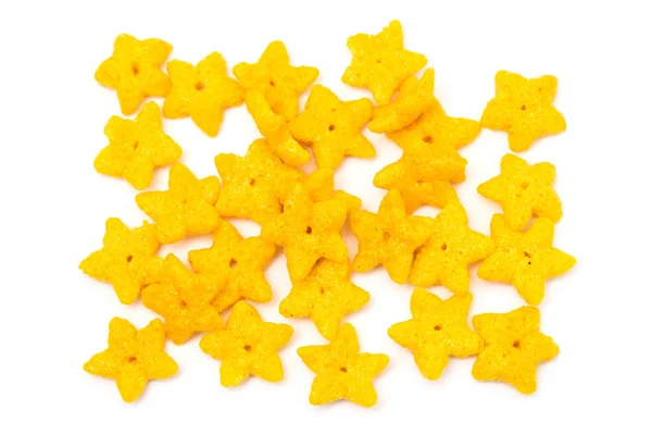 Zboża Żółtym Kształcie Gwiazdy Białym Tle — Zdjęcie stockowe