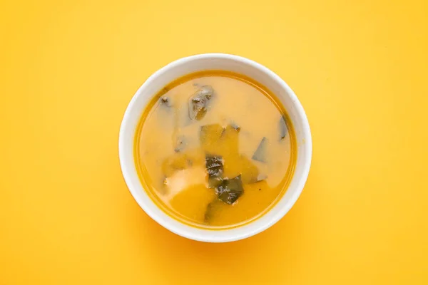 Sopa Creme Vegetal Com Espinafre Tigela Pequena — Fotografia de Stock