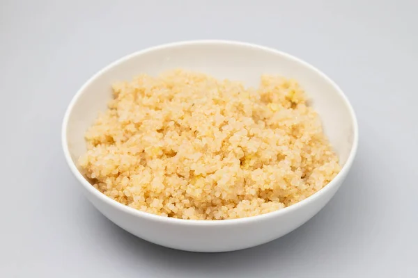 Tasty Fresh Boiled Quinoa White Big Bowl — Stock Photo, Image