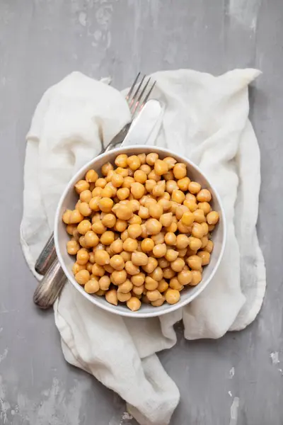 Boiled Chick Pea White Small Bowl Royalty Free Stock Images