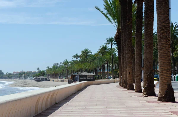 stock image AQUADULCE, SPAIN - 29 MARCH 2023 Promenade along the coast of the Costa de Almeria in one of the most important tourist towns in the province of Almeria