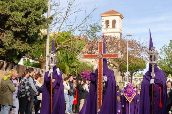 Almerie Espagne Avril 2023 Procession Des Personnes Dans Semaine Sainte — Photo