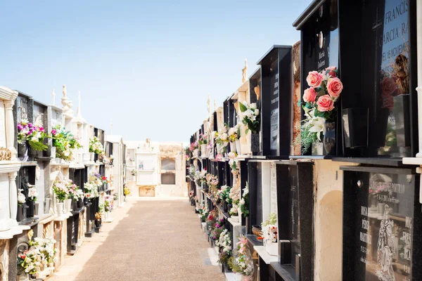 Cabo Gata Španělsko Května 2023 Starý Městský Hřbitov Krásnými Náhrobními — Stock fotografie