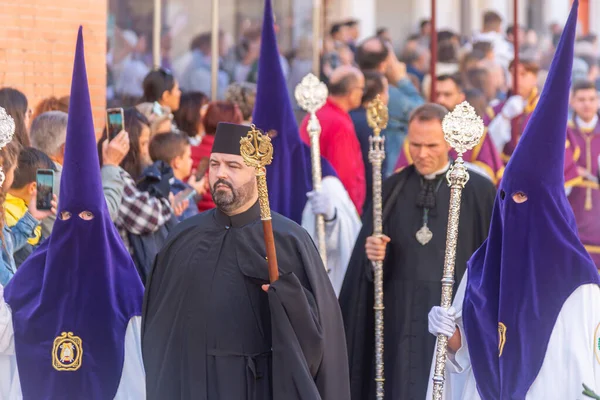Almeria Span Nisan 2023 Kutsal Hafta Insanların Geçit Töreni Törene — Stok fotoğraf