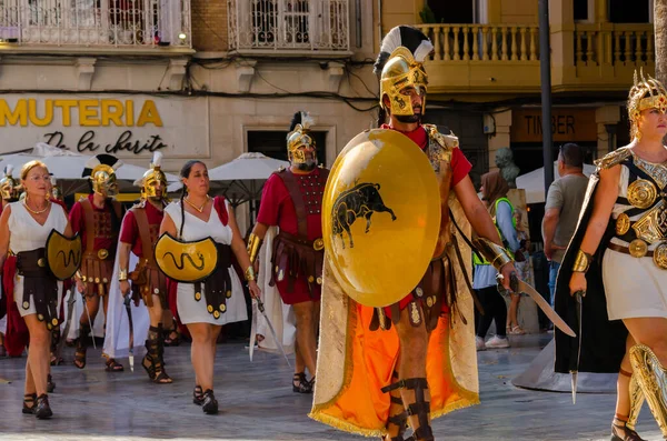 卡拉塔内那 2022年9月23日迦太基人和罗马人的历史性假日 自1990年以来在西班牙卡塔赫纳市庆祝 以纪念第二次普世战争期间在该市发生的历史事件 — 图库照片