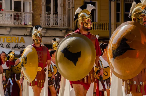 卡拉塔内那 2022年9月23日迦太基人和罗马人的历史性假日 自1990年以来在西班牙卡塔赫纳市庆祝 以纪念第二次普世战争期间在该市发生的历史事件 — 图库照片