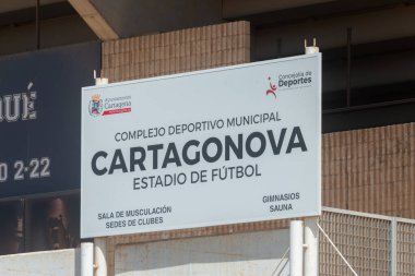 CARTAGENA, İspanya - 19 Eylül 2022 İspanya 'nın Cartagena kentindeki çok amaçlı stadyumda 15 105 seyirci kapasiteli