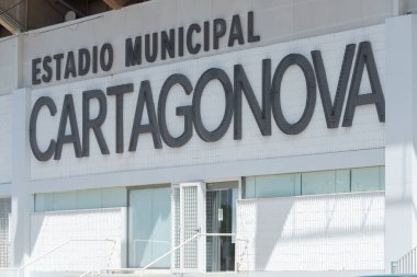 CARTAGENA, İspanya - 19 Eylül 2022 İspanya 'nın Cartagena kentindeki çok amaçlı stadyumda 15 105 seyirci kapasiteli