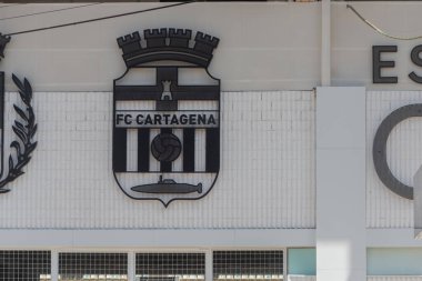 CARTAGENA, İspanya - 19 Eylül 2022 İspanya 'nın Cartagena kentindeki çok amaçlı stadyumda 15 105 seyirci kapasiteli