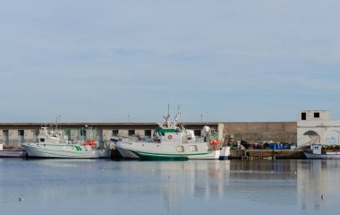 ROQUETAS DE MAR, SPAIN - 07 ARALIK 2023 Limanın ana faaliyeti balıkçılıktır ama eğlence amaçlı ve spor tekneleri de orada demirleyebilir.