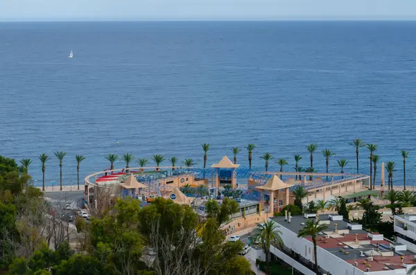 stock image ALMERIA, SPAIN - 08 MAY 2024 A commercial and service complex called 501 brings together various commercial premises in a prime location close to the beach in the Spanish town of Agadulce in the province of Almeria