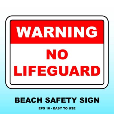 No Lifeguard Beach Flag Sign: Safety Rules Vector clipart