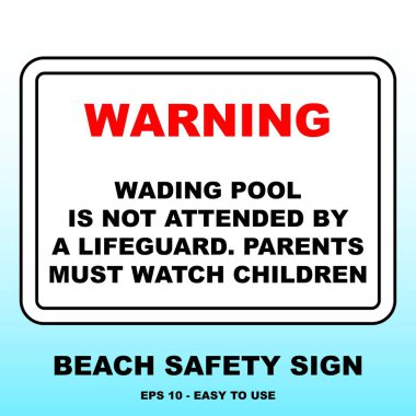 No Lifeguard Beach Flag Sign: Safety Rules Vector clipart